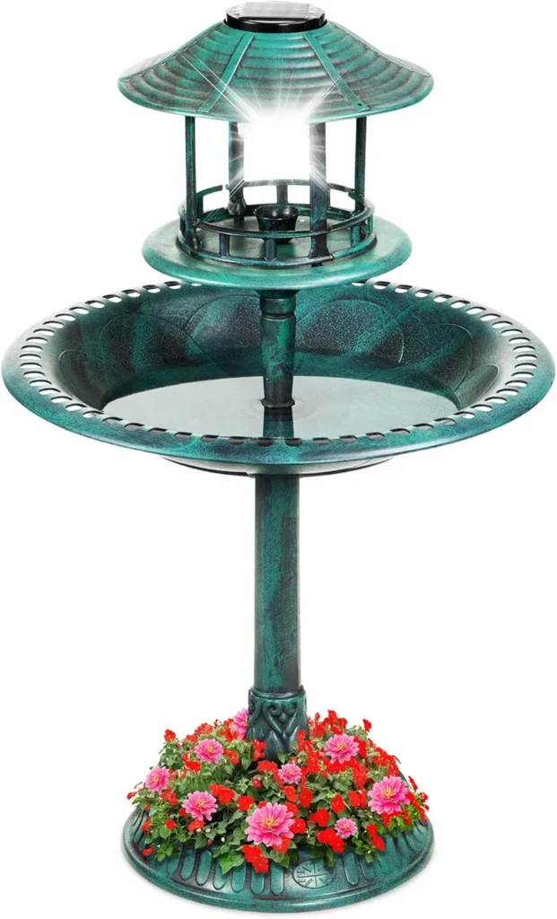 Best Choice Products 2-Tier Solar Bird Bath Fountain - Top 10 Large Bird Baths