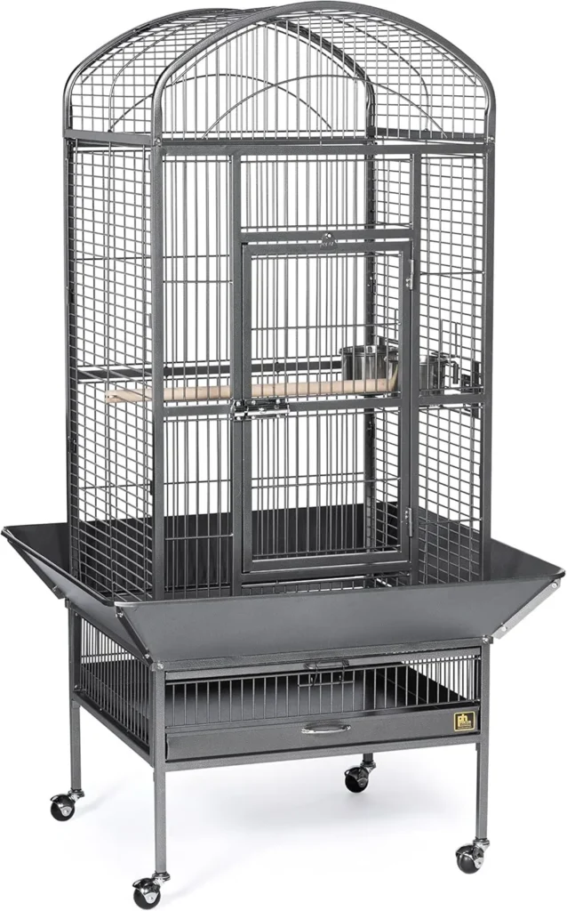 Bird Cage, Large, Black Hammertone